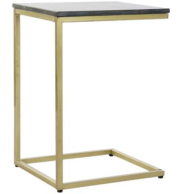 TABLE D'APPOINT MARBRE FER 40X46X65 NOIR MB207602