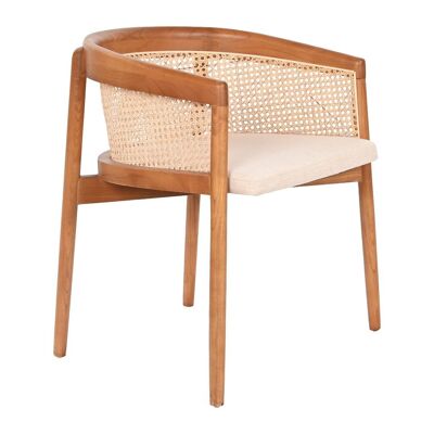 ELM RATAN CHAIR 52X48X71 NATURAL BROWN GRID MB207629