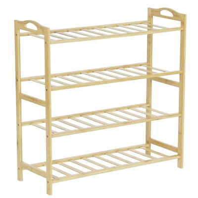 BAMBOO SHOE RACK 67X26X68 4 SHELVES NATURAL MB207632