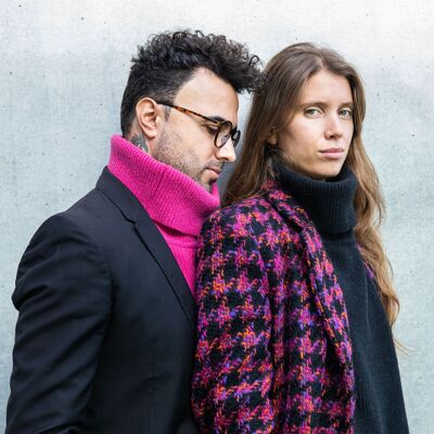Turtleneck scarf pink