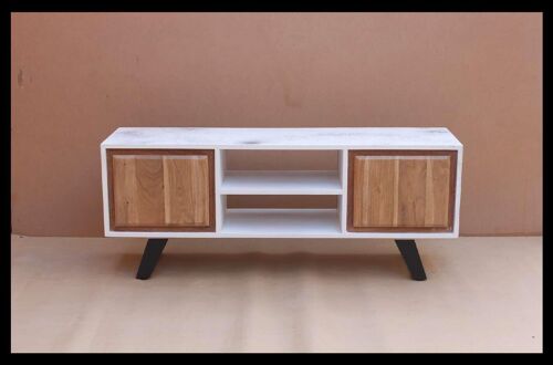 Mueble Tv Mango Metal 135X35X51 Blanco MB206320