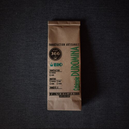 Café d'Éthiopie - Duromina BIO en grains 250 g