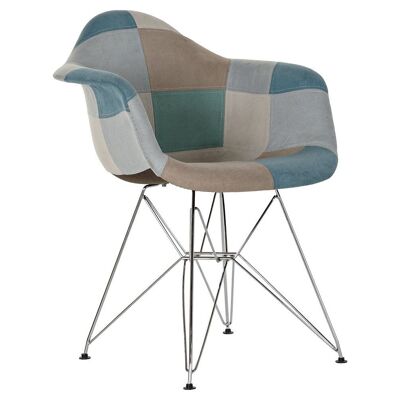 METAL POLYESTER CHAIR 63X61X83 46CM PATCHWORK MB207729