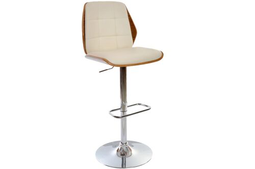 TABURETE PU NOGAL 50X52X121 AJUSTABLE CREMA MB208339