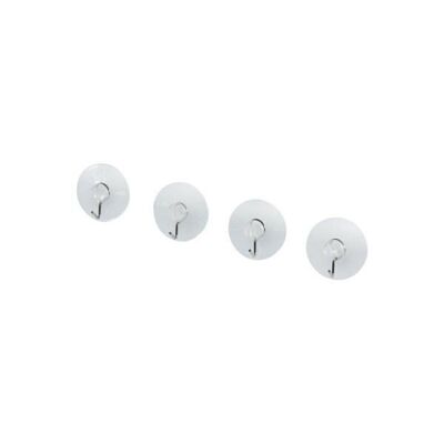 Set of 4 Fackelmann Tecno transparent suction cup wall hooks