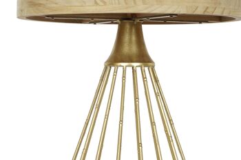 TABLE D'APPOINT SAPIN METAL 49.5X49.5X56 NATUREL MB206508 4