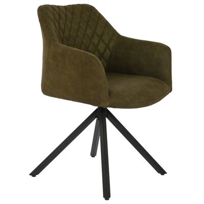 METAL MICROFIBRE CHAIR 55X58X83 SIMIL GREEN LEATHER MB207824