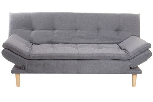 Sofa Cama Poliester Madera 180X85X83 Gris MB207865