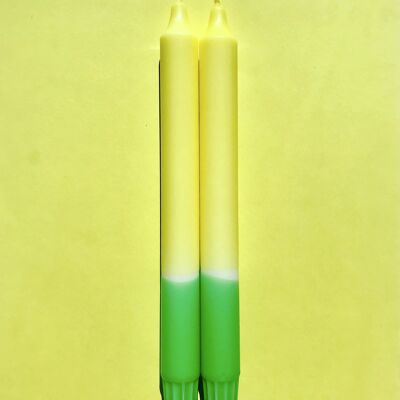 1 large dip dye stick candle in lemon*lime