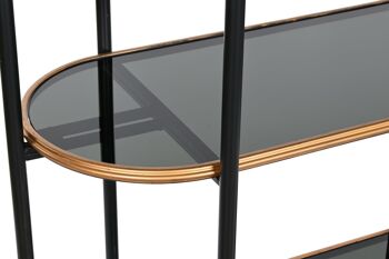 ÉTAGÈRE MÉTAL VERRE 103X42X180 4EST, NOIR MB208414 2