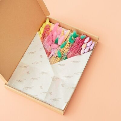 Geschenkbox - Trockenblumen im Briefkasten - Pastell