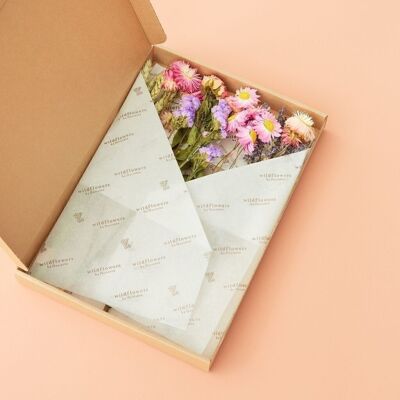 Caja de regalo - Flores secas en buzón - Rosa