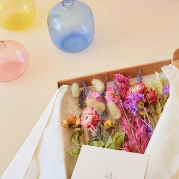 Coffret Cadeau - Fleurs Séchées dans Boîte aux Lettres - Rose 2