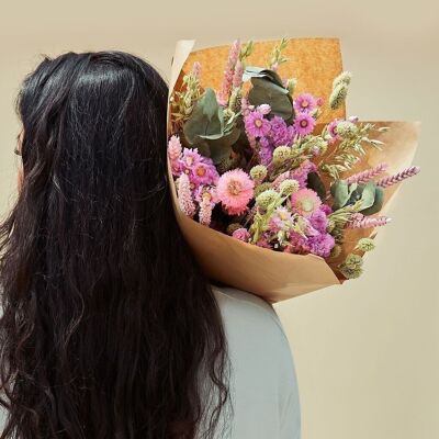 Muttertag - Trockenblumen - Klassischer Blumenstrauß - Rosa