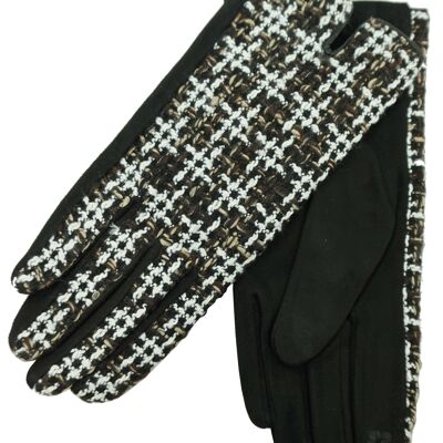Tweed glove with tactile finger YN0328
