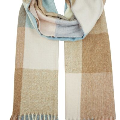 Checked scarf with fringes YF6059