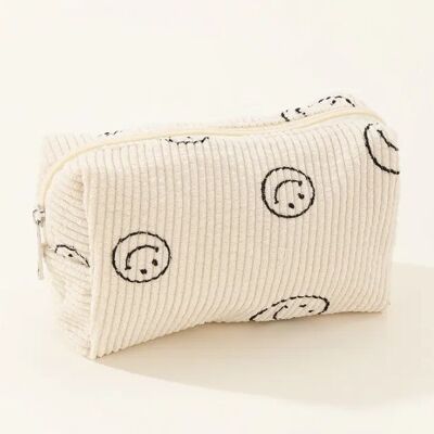 Toiletry bag Smiley | velvet | makeup bag | 18x11x7.5cm