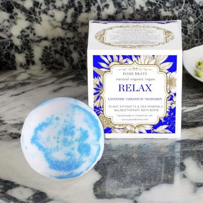 Relax Plant Extract + Sea Minerals Aromatherapy Bath Bomb VEGAN