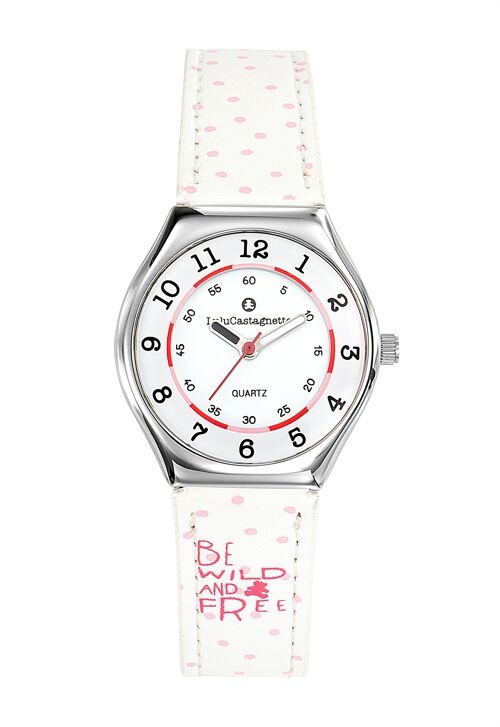 38851 - Montre fille analogique Lulu Castagnette - Bracelet cuir - Mini Star