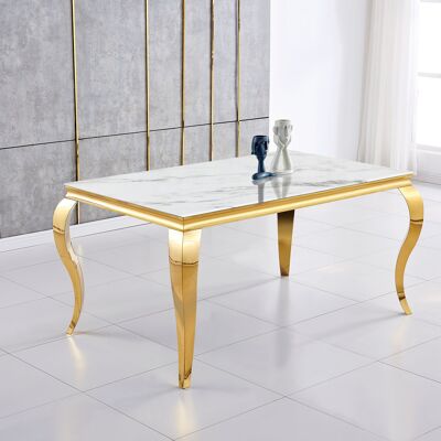 DINING TABLE WHITE MARBLE TOP - BAROQUE