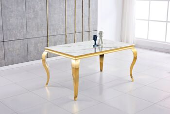 TABLE REPAS PLATEAU MARBRE BLANC - BAROQUE 1