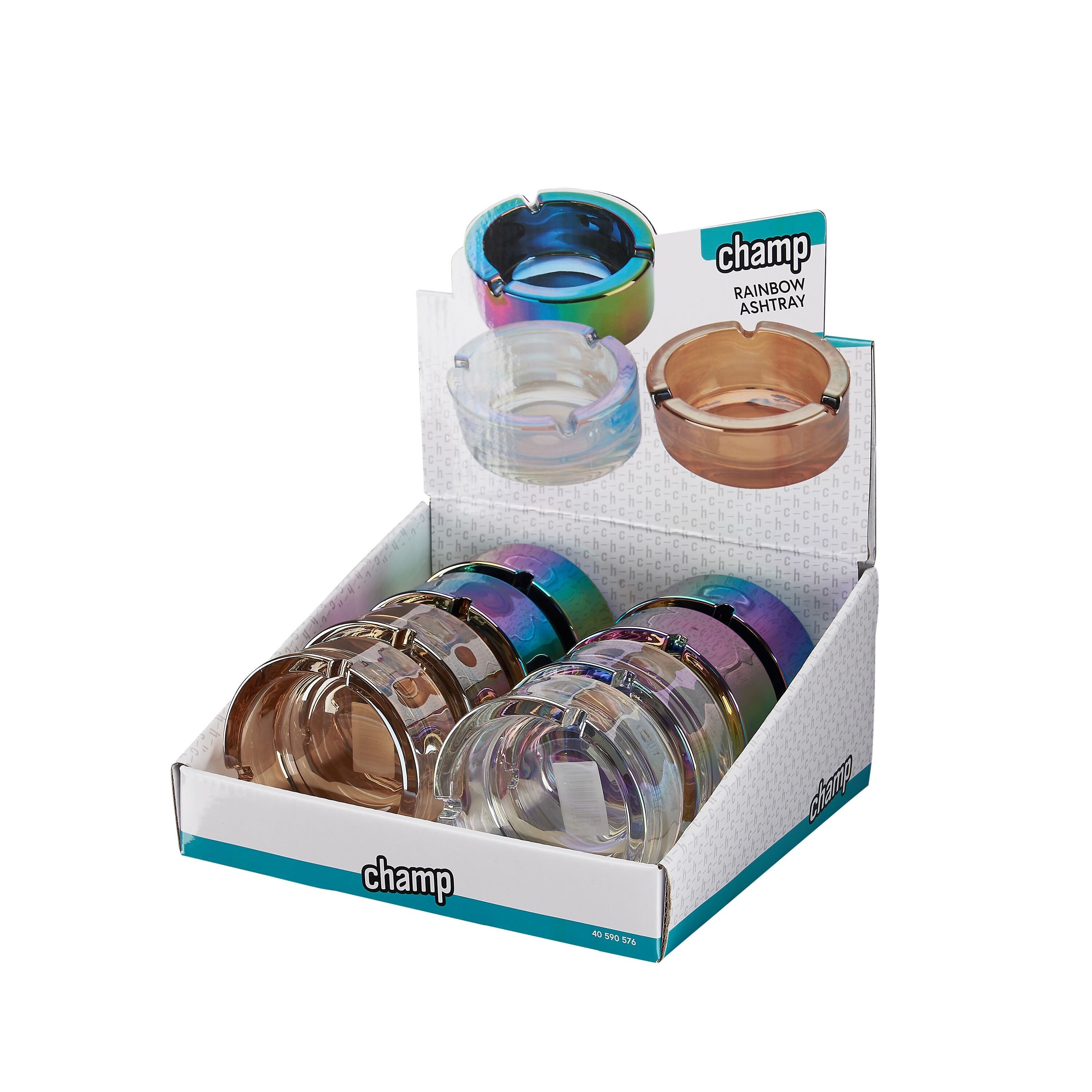 Posacenere in vetro con decoro Arcobaleno 9*3,8 cm