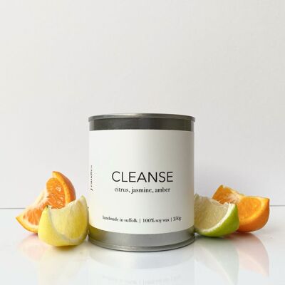 Cleanse Soy Candle | Citrus, Jasmine, Amber | Paint Style Tin | Vegan Friendly | Handmade | 250g