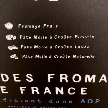 Carte des FROMAGES de France AOP - Affiche 50x70cm 6