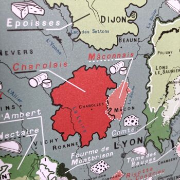 Carte des FROMAGES de France AOP - Affiche 50x70cm 7