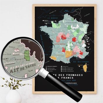 Carte des FROMAGES de France AOP - Affiche 50x70cm 1