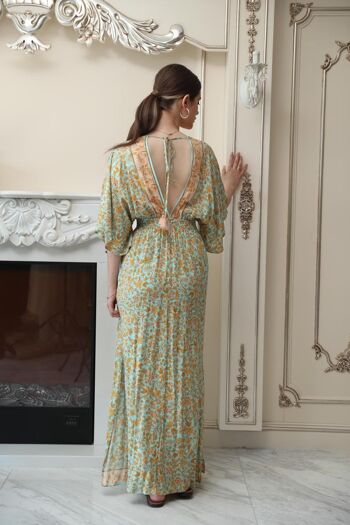 Robe longue à imprimé bohème col V 5