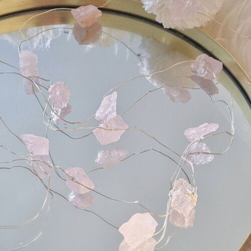 Rose Quartz Crystal String Fairy Lights