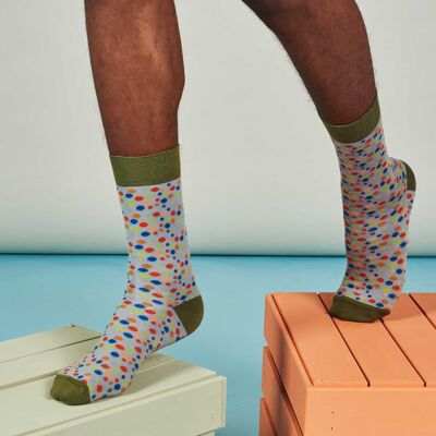Crew-Socken aus Bio-Baumwolle für Herren SPOTS multi