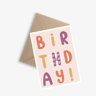 Birthday Card - Happy Happy Happy