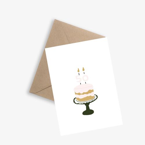 Carte Anniversaire -  Bougie Nombre