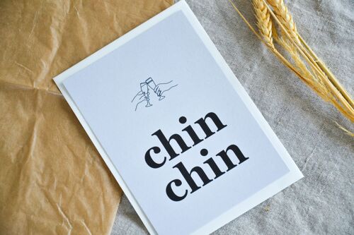 Postkarte „Chin chin“