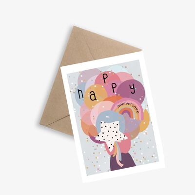 Carte Anniversaire - Les Ballons d'Anniversaire