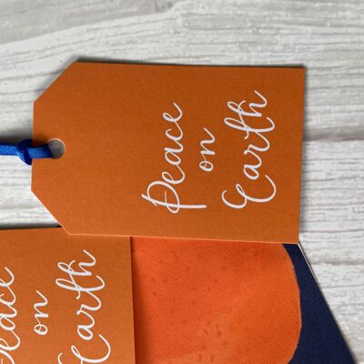 Orange peace on Earth gift tags