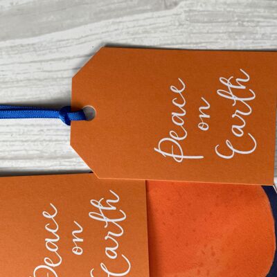 Tag regalo arancione pace sulla terra