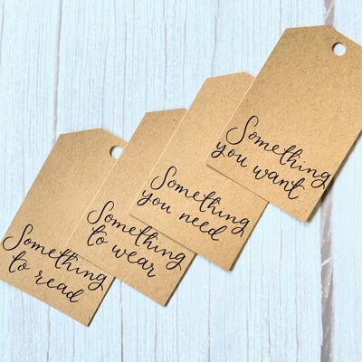 Something you want… Set of 4 gift tags