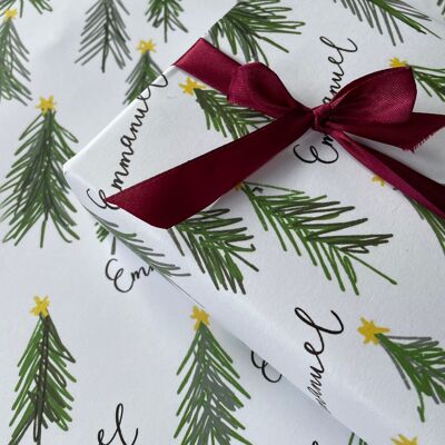 Papier cadeau sapin de Noël "Emmanuel"