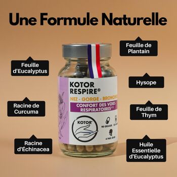 Kotor® Respire - Libère les Voies Respiratoires - 60 Gélules - Made in Provence 3