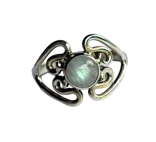 Genuine Rainbow Moonstone 925 Sterling Silver Handmade Classic Ring