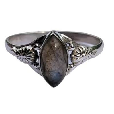 Classic Labradorite 925 Sterling Silver Handmade Dainty Ring