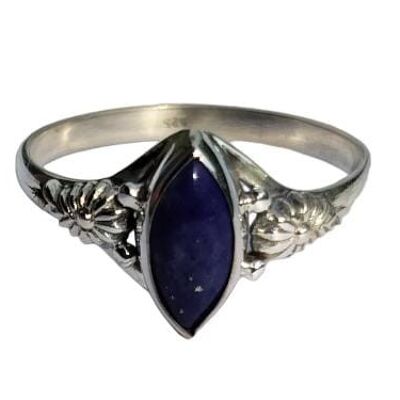 Wunderschöner handgefertigter Ring aus 925er-Sterlingsilber mit Lapislazuli-Geburtsstein Januar