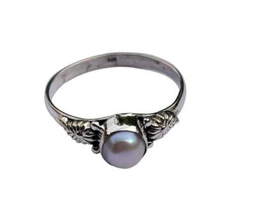 Freshwater Pearl Classic Round 925 Sterling Silver Handmade Ring