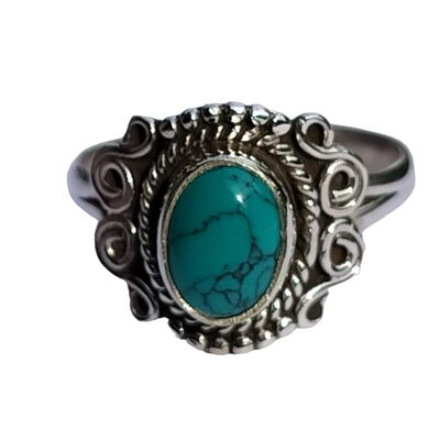 Handgefertigter Ring mit Geburtsstein für Dezember-Monate, Türkis, 925er-Sterlingsilber