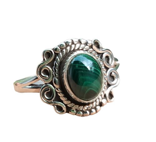 Natural Green Malachite Beautiful 925 Sterling Silver Handmade Ring