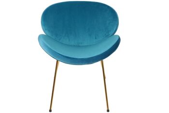 CHAISE METAL POLYESTER 63X57X73 VELOURS BLEU MB211005 5