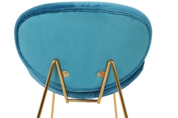 CHAISE METAL POLYESTER 63X57X73 VELOURS BLEU MB211005 6